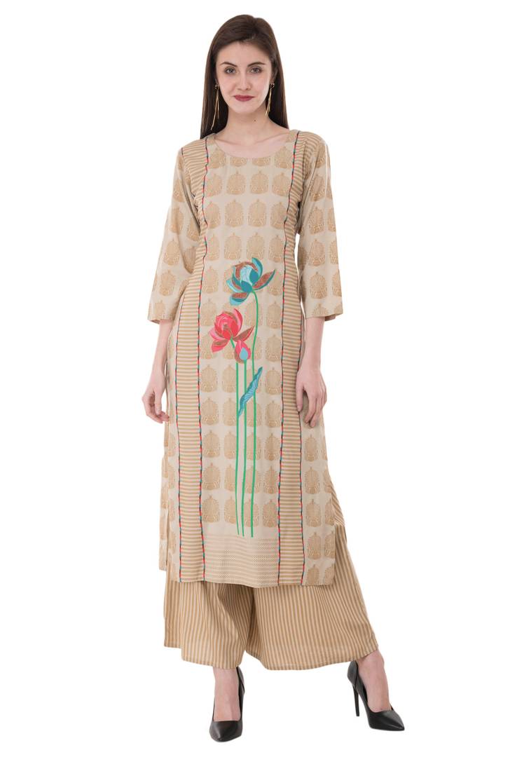 Women Rayon Kurta & Palazzo Set