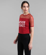 Load image into Gallery viewer, Maroon Never Coast Print Top With Net Yoke