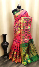 Load image into Gallery viewer, New Cotton Blend Jacquard Zari Border &amp; Butta Saree With Blouse Piece