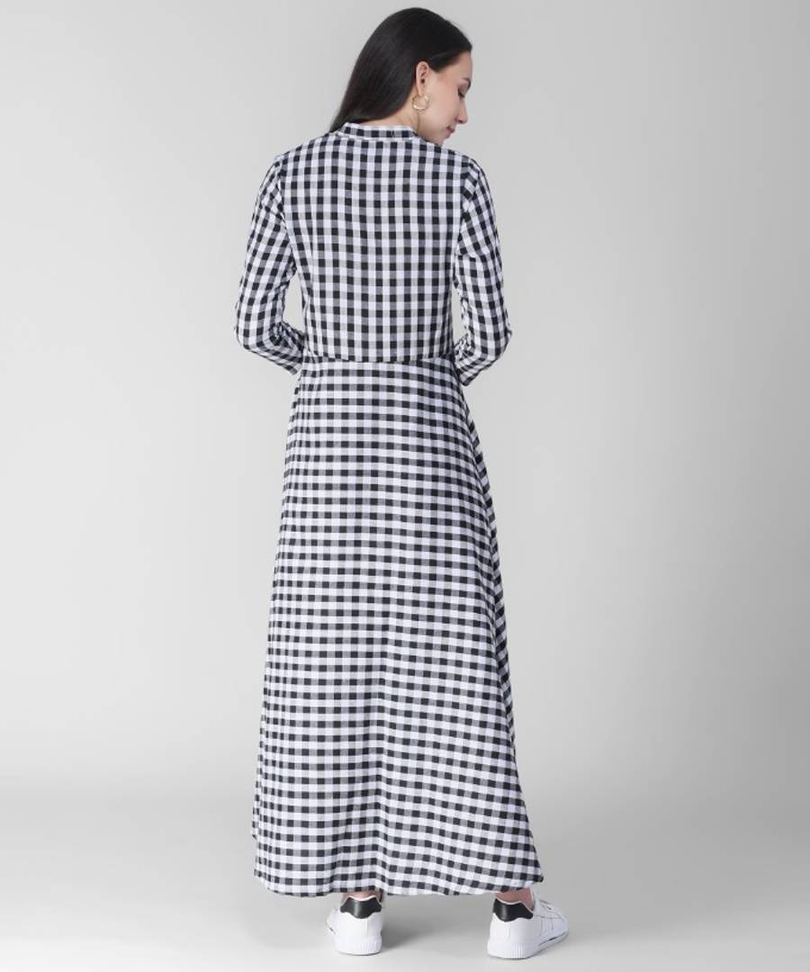 Women's Black Check Dress - SVB Ventures 