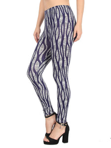 Trendy Synthetic Blue Printed Jeggings For Women