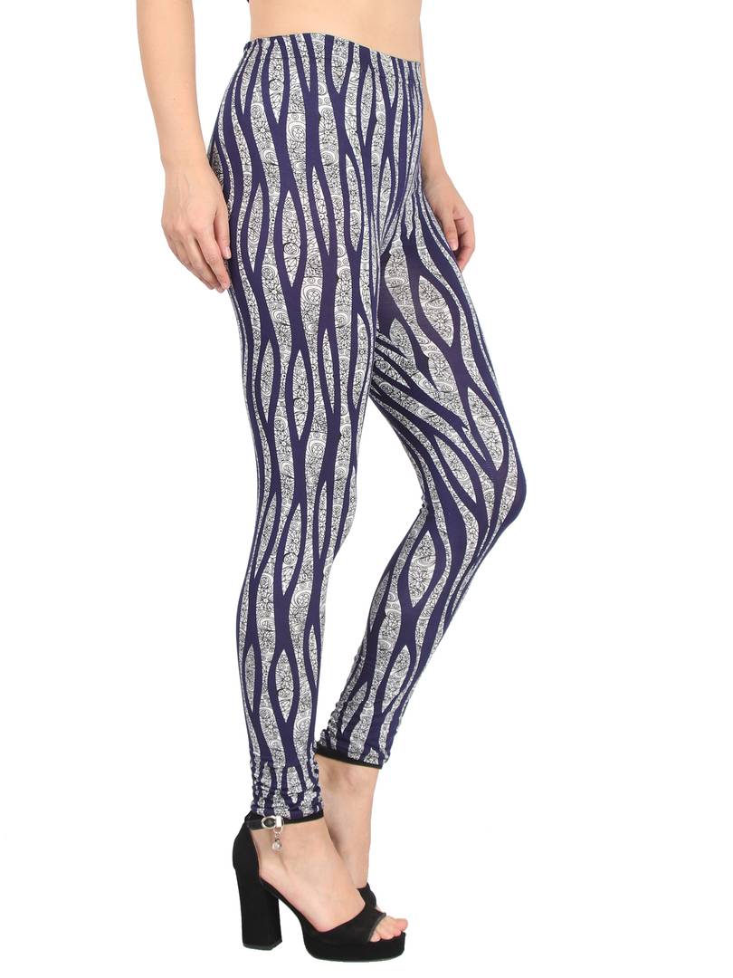 Trendy Synthetic Blue Printed Jeggings For Women