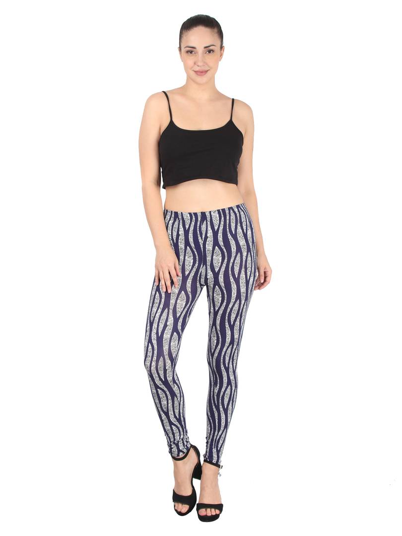 Trendy Synthetic Blue Printed Jeggings For Women