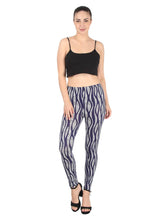Load image into Gallery viewer, Trendy Synthetic Blue Printed Jeggings For Women