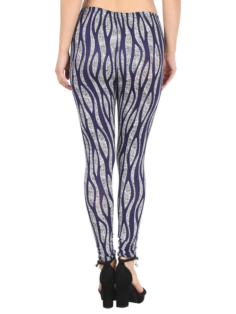 Trendy Synthetic Blue Printed Jeggings For Women