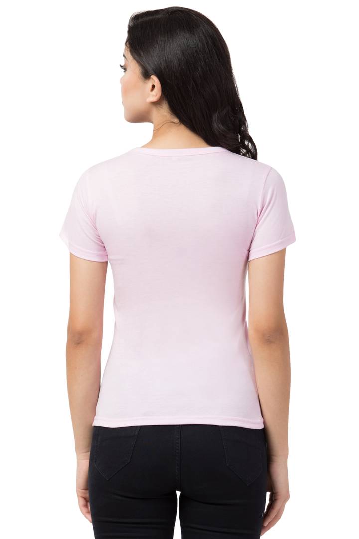 Stylish Pink Cotton Blend Printed T-Shirt For Women - SVB Ventures 