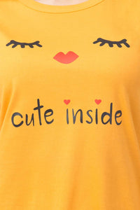 Stylish Yellow Cotton Blend Printed T-Shirt For Women - SVB Ventures 