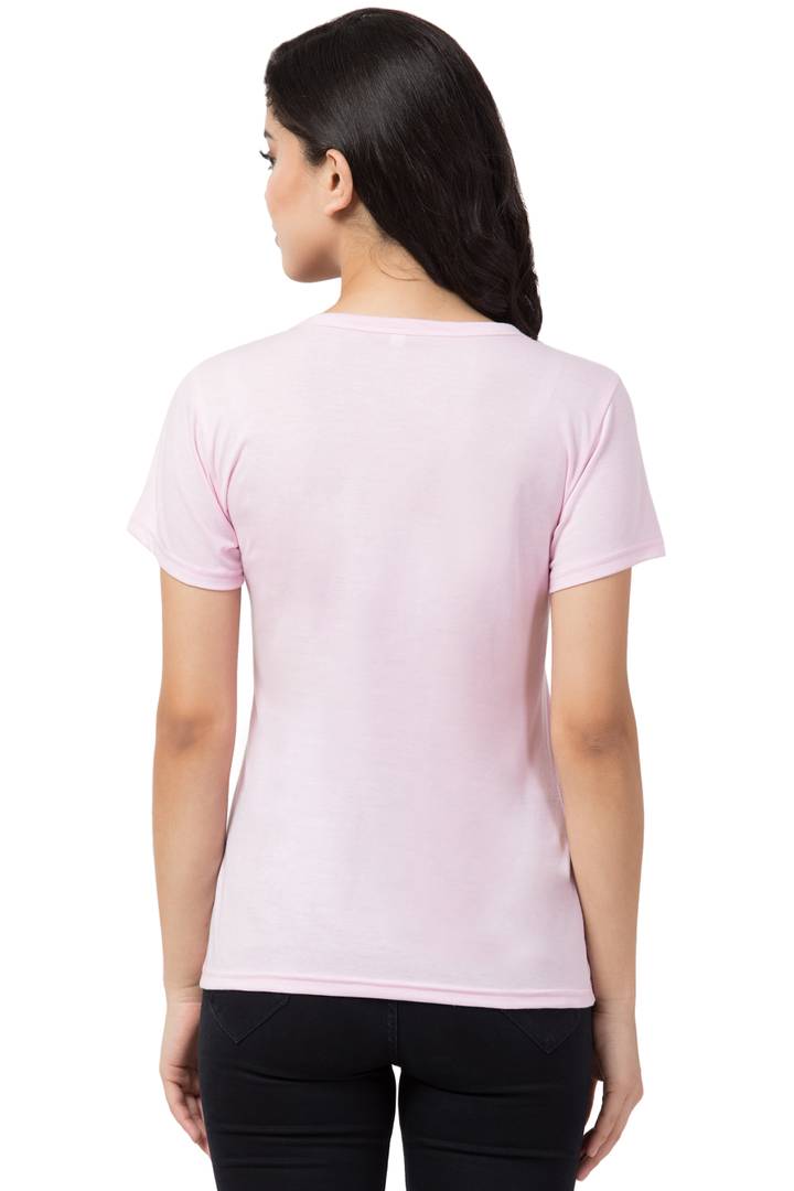 Stylish Pink Cotton Blend Printed T-Shirt For Women - SVB Ventures 