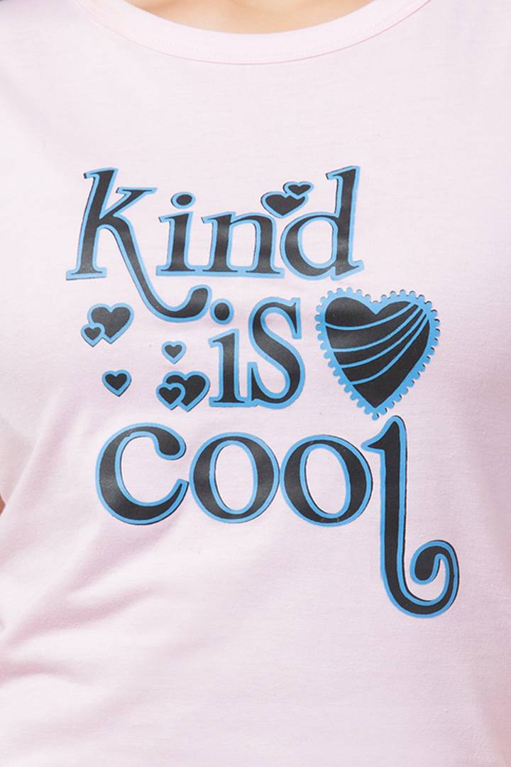 Stylish Pink Cotton Blend Printed T-Shirt For Women - SVB Ventures 