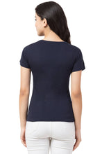 Load image into Gallery viewer, Stylish Blue Cotton Blend Printed T-Shirt For Women - SVB Ventures 
