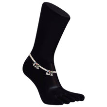 Load image into Gallery viewer, Rope Designed Brass Silver with Multi Color Stone Anklets