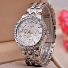 Load image into Gallery viewer, Rhinestone Collection Stainless Steel Strap SILVER Colour Men And Women Watches