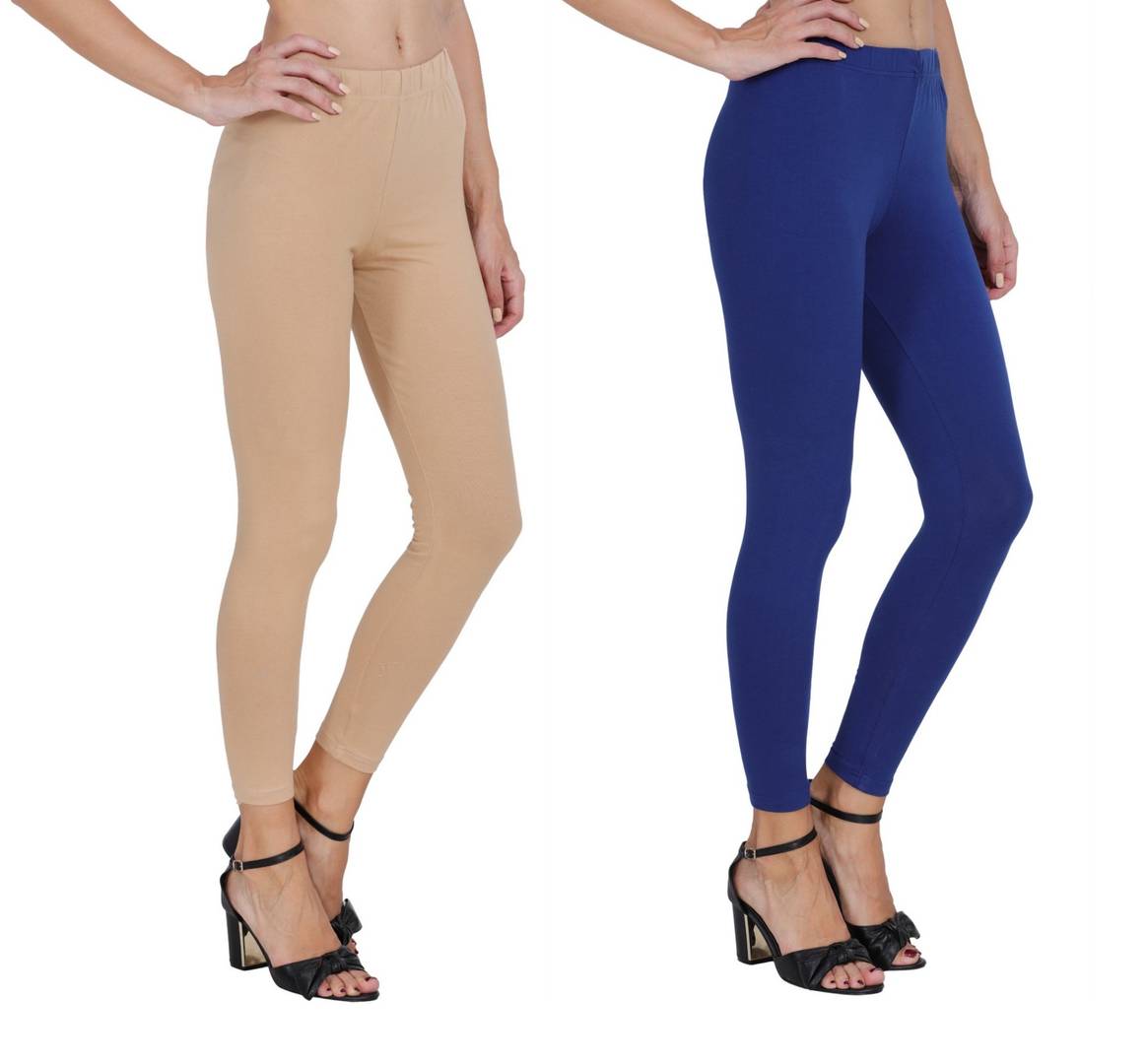 Pixie Cotton Lycra 140 GSM, 4 Way Stretchable (Pack of 5) leggings-combo -  Pixie Dreams Private Limited - 2188577