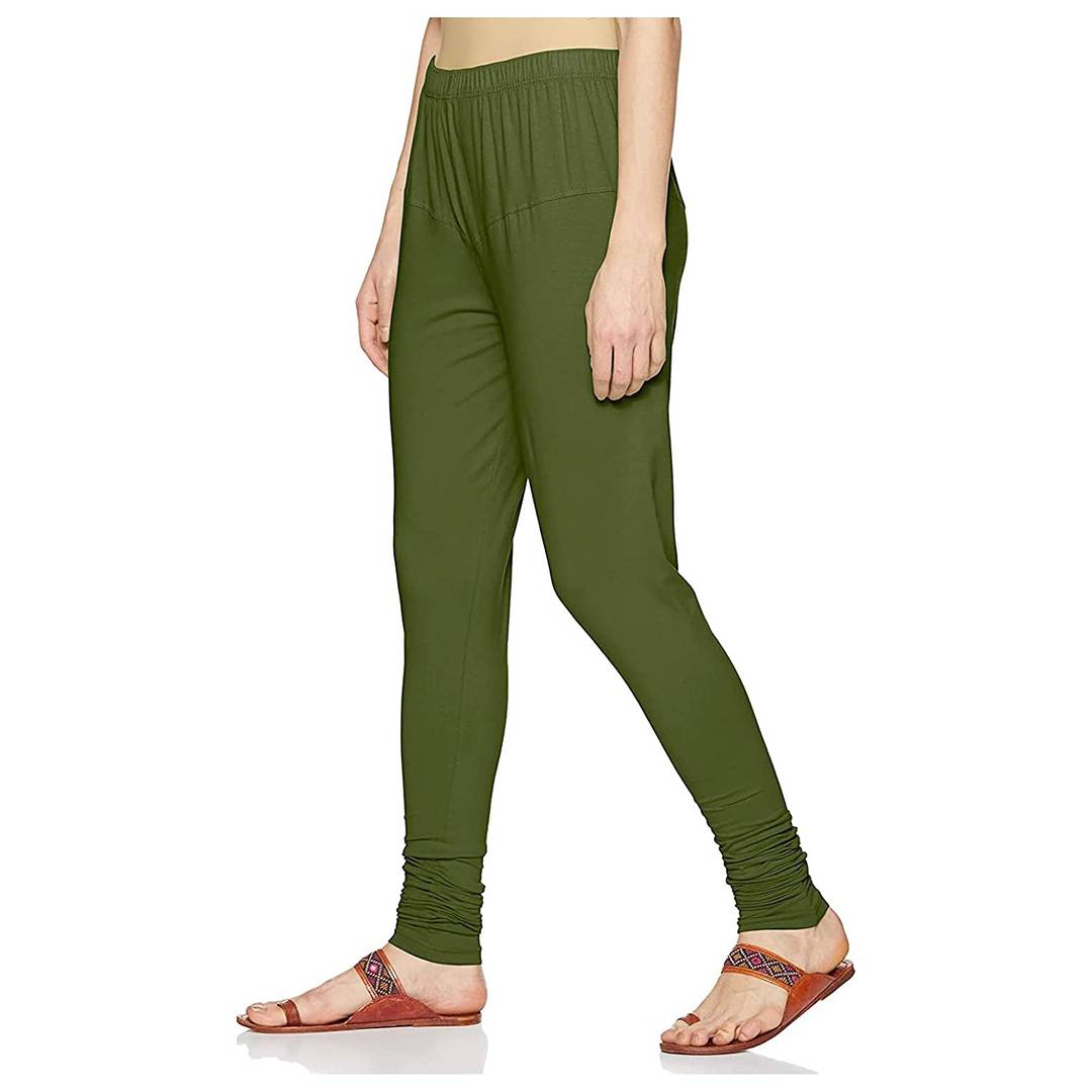 Stylish Cotton Lycra Mehndi Churidar Legging