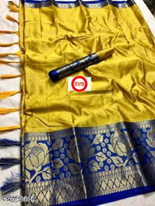 new designer banarsi cotton silk saree with blouse
