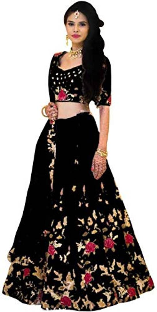 Ramcrupa Creation Women's Banglory Satin Silk Floral Print Lehengha Choli(Free Size)