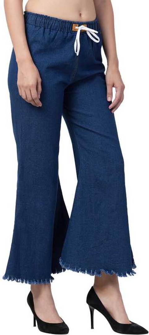 Women's Stylish Blue Solid Denim Mid-Rise Jeans