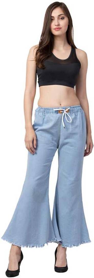 Women's Stylish Blue Solid Denim Mid-Rise Jeans