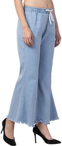 Women's Stylish Blue Solid Denim Mid-Rise Jeans