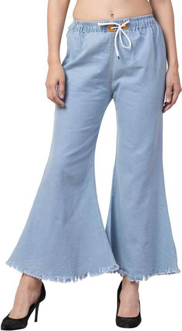 Women's Stylish Blue Solid Denim Mid-Rise Jeans