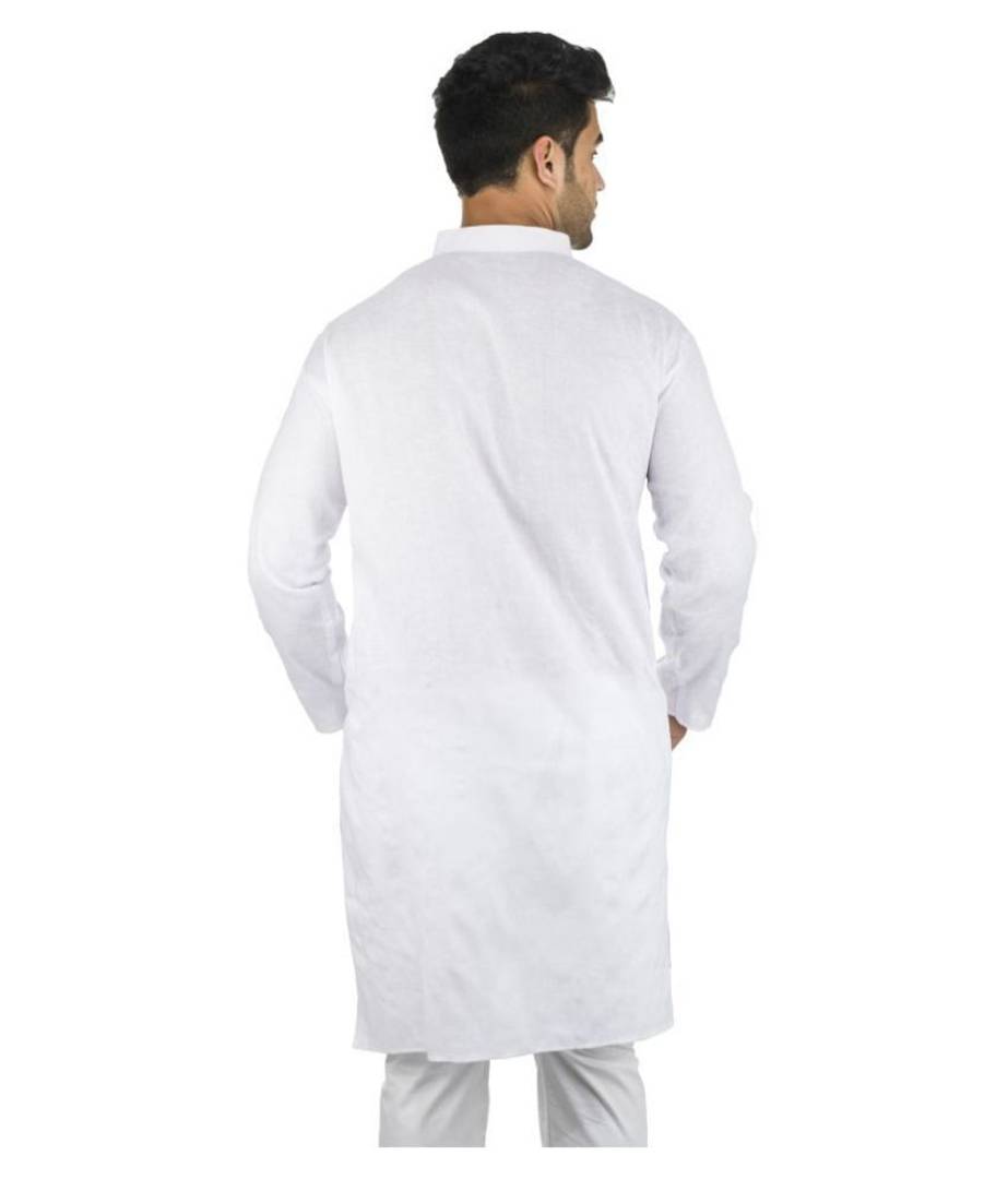 Men Khadi White Khadi Kurta