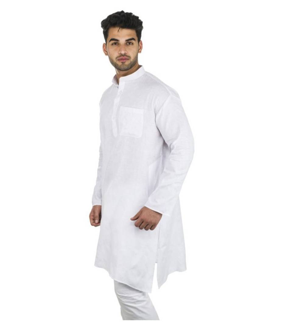 Men Khadi White Khadi Kurta