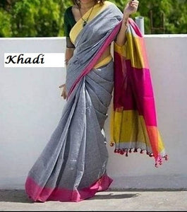 Handloom Khadi saree with Blouse Piece