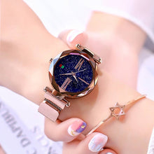Load image into Gallery viewer, Ladies Wristwatches Fashion Woman Rome Style Clocks Luxury Womens Megnet Belt Watches