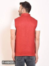 Load image into Gallery viewer, TRANOLI Fashionable Red Jute Solid Waistcoat For Men