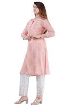 Load image into Gallery viewer, Elegant Pink Rayon Printed Kurta And Palazzo Set For Women
