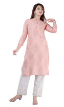Load image into Gallery viewer, Elegant Pink Rayon Printed Kurta And Palazzo Set For Women