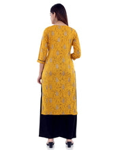 Load image into Gallery viewer, Elegant Mustard Printed Rayon Kurta Palazzo Set For Women