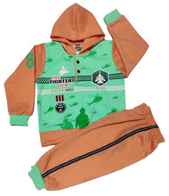 Load image into Gallery viewer, Kids Hoody T-Shirt With Track Pant (Orange)