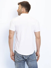 Load image into Gallery viewer, Men&#39;s White Cotton Solid Short Sleeves Regular Fit Casual Shirt