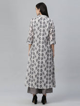 Load image into Gallery viewer, Stylish Grey Printed Shrug with Embroidered Top with Palazzo Set