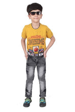 Load image into Gallery viewer, Qtsy Regular Fit Denim for Kids Stretchable Faded Jeans for Boys