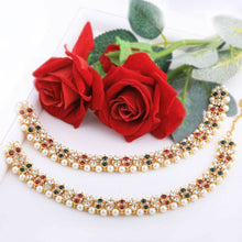 Load image into Gallery viewer, Gold Plated Attractive Designer Multi-Colour Kundan Anklet For Women