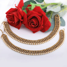 Load image into Gallery viewer, Gold Plated Designer Pearl Diamond Anklet For Women