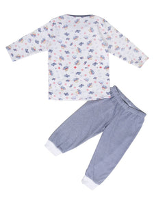 Adorable Cotton Multicoloured Printed T-Shirt And Trouser For Kids