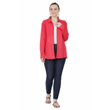 Load image into Gallery viewer, Women&#39;s Cotton Hosiery Red Casual Shrug