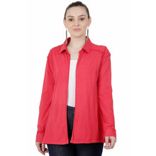 Load image into Gallery viewer, Women&#39;s Cotton Hosiery Red Casual Shrug