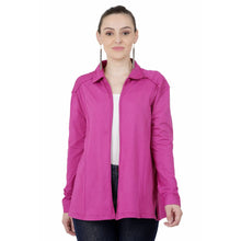Load image into Gallery viewer, Women&#39;s Cotton Hosiery Fuchsia Casual Shrug