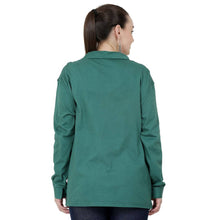 Load image into Gallery viewer, Women&#39;s Cotton Hosiery Dark Green Casual Shrug