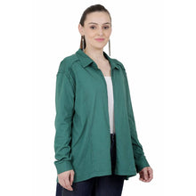 Load image into Gallery viewer, Women&#39;s Cotton Hosiery Dark Green Casual Shrug