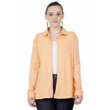 Load image into Gallery viewer, Women&#39;s Cotton Hosiery Peach Casual Shrug