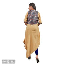 Load image into Gallery viewer, Fancy Beige Muslin Cotton Solid Kurta With Zarna Silk Attached Jacket For Women