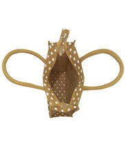 Load image into Gallery viewer, Trendy Jute Polka Dot Lunch Bag