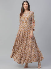 Load image into Gallery viewer, Stylish Rayon Brown Printed Gown