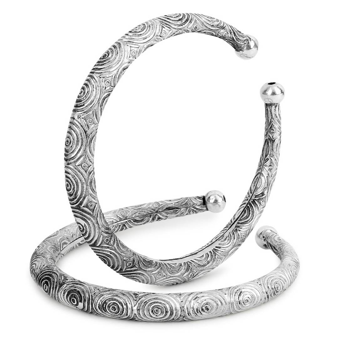 Trendy Oxidized Silver Adjustable Anklet for Women