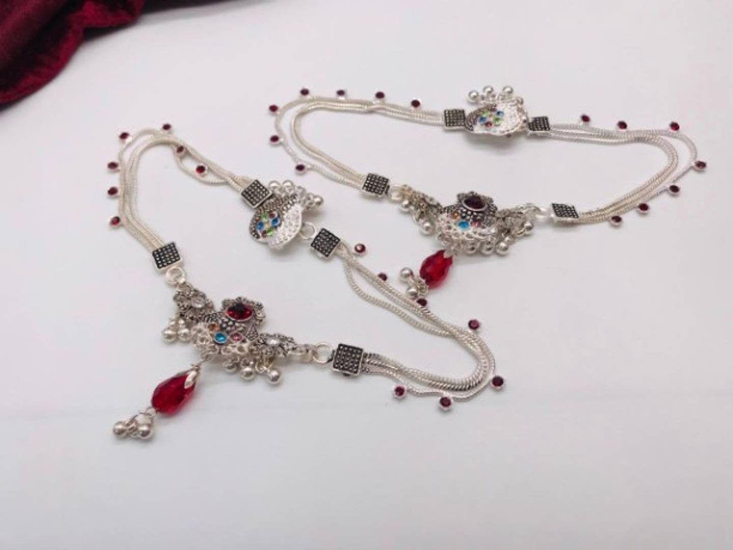 Trendy Oxidised Silver Rajvadi Anklet for Women